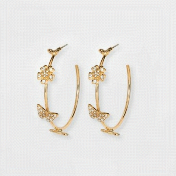SUGARFIX by BaubleBar Butterfly Hoop Earrings - Picture 1 of 5